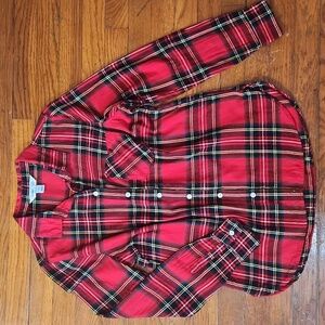 100% Cotton Red Flannel Button Down